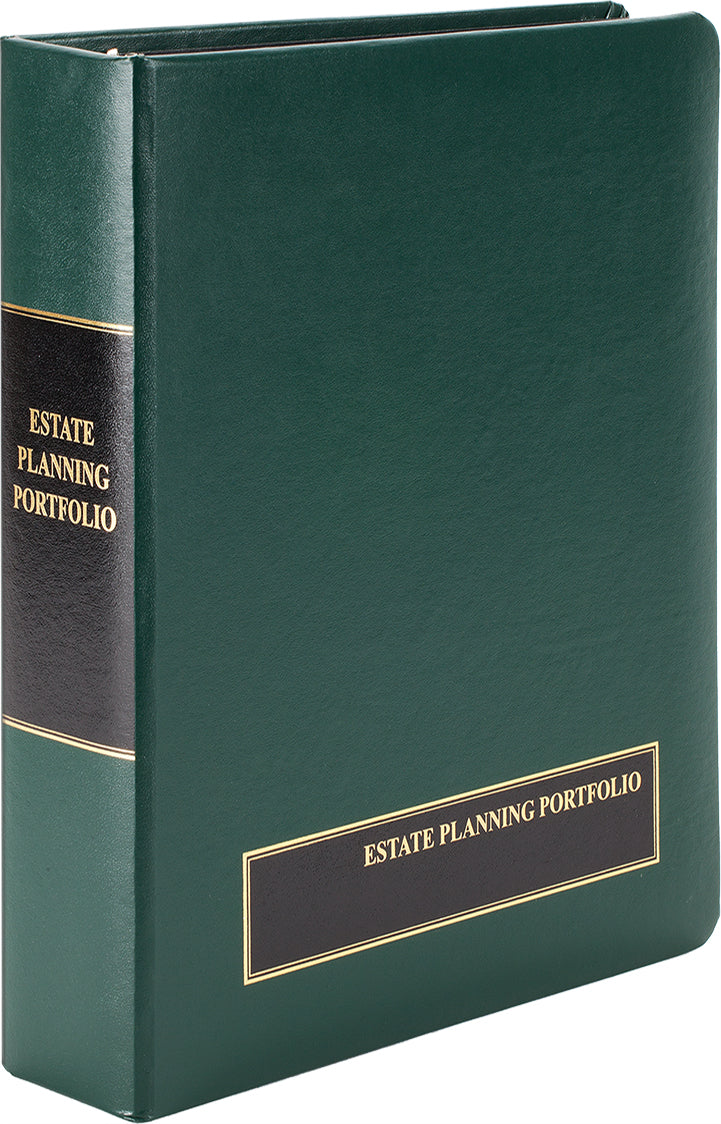 1.5" Green Straight-D ring Estate Planning Portfolio ($20.37 ea., sold in cases of 6)