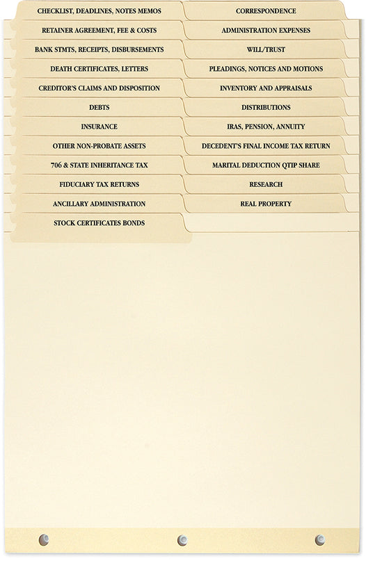estate settlement tabs